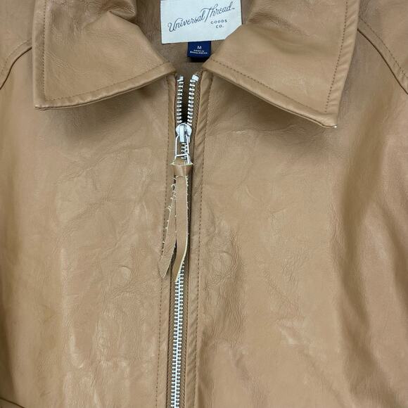 Universal Thread Faux Leather Zip Up Jacket Medium - Picture 5 of 8